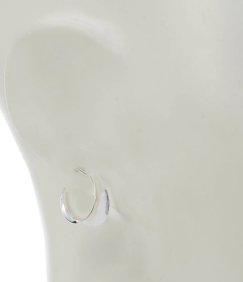 Argento Vivo Concave Sterling Silver Hoop Earrings