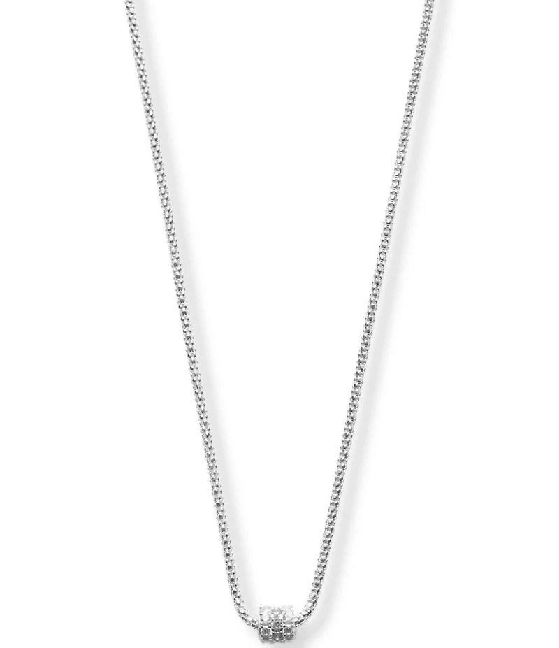 Argento Vivo Cubic Zirconia Rondelle Short Pendant Necklace