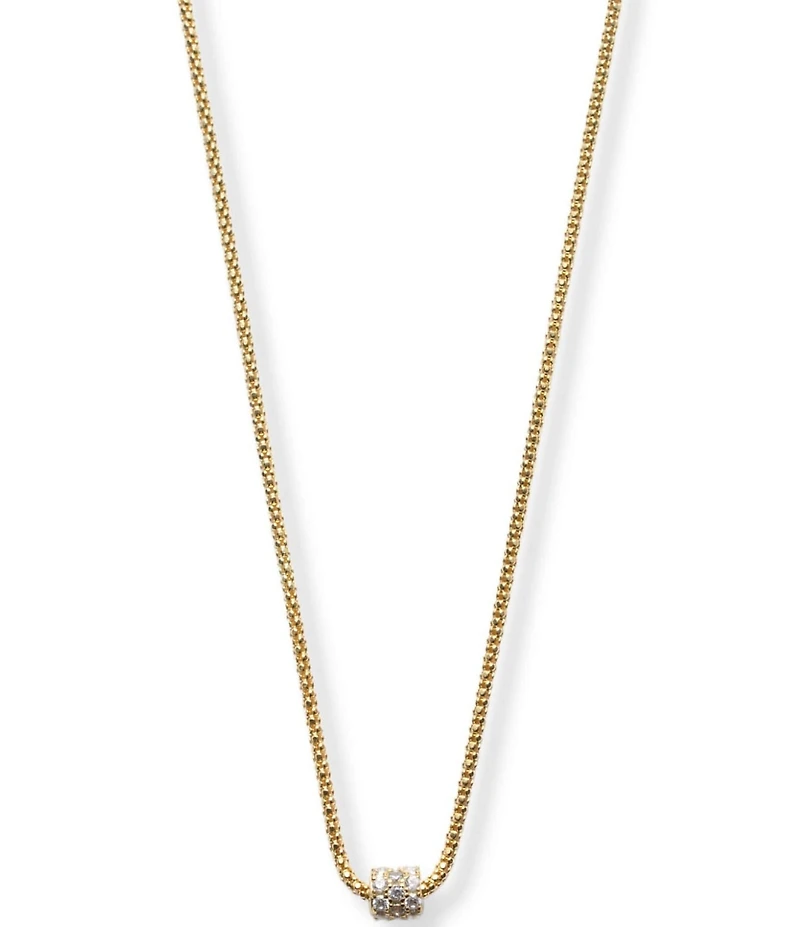 Argento Vivo Cubic Zirconia Rondelle Short Pendant Necklace