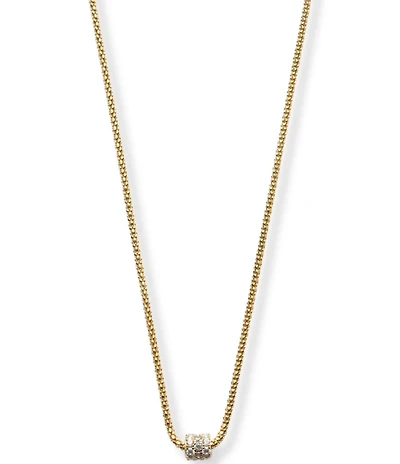 Argento Vivo Cubic Zirconia Rondelle Short Pendant Necklace