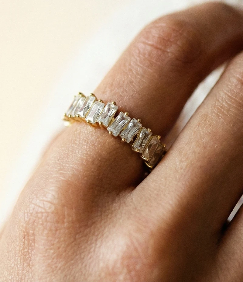 Argento Vivo CZ Baguette Band Ring
