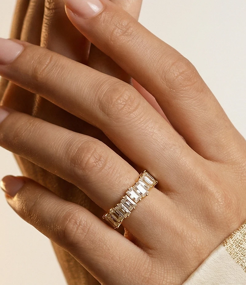 Argento Vivo CZ Baguette Band Ring