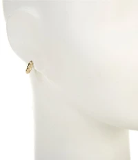 Argento Vivo CZ Texture Hoop Earrings