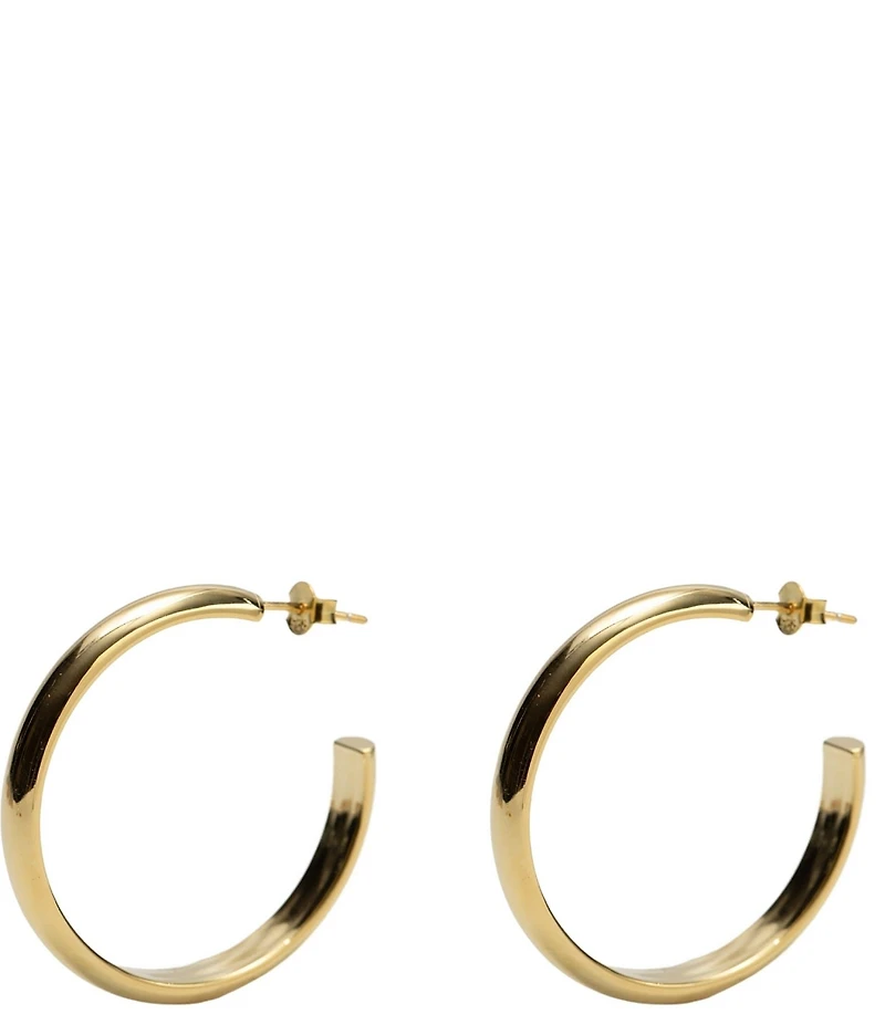 Argento Vivo Flat Edge Hoop Earrings