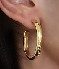 Argento Vivo Flat Edge Hoop Earrings