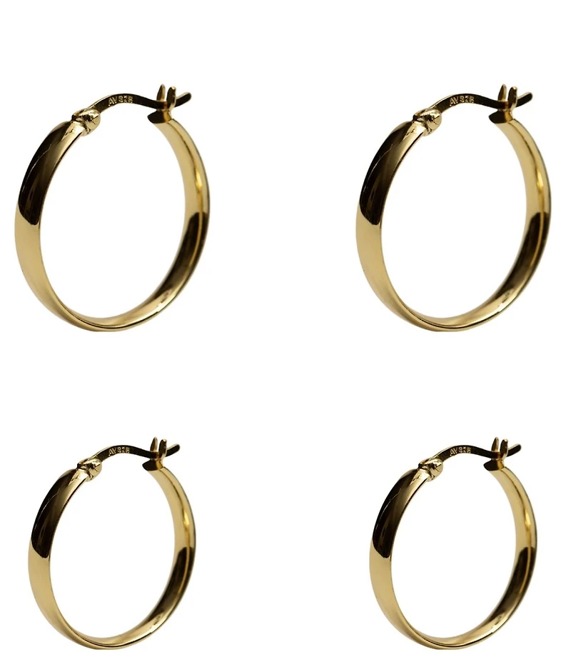 Argento Vivo Flat Hoop Earring Set