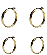 Argento Vivo Flat Hoop Earring Set