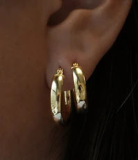 Argento Vivo Flat Hoop Earring Set