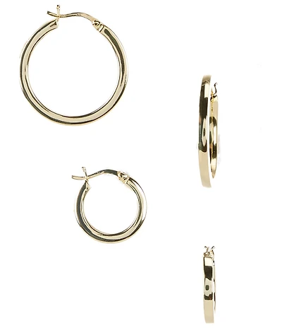 Argento Vivo Gold Hoop Earring Set