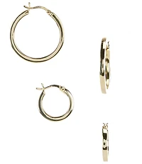 Argento Vivo Gold Hoop Earring Set
