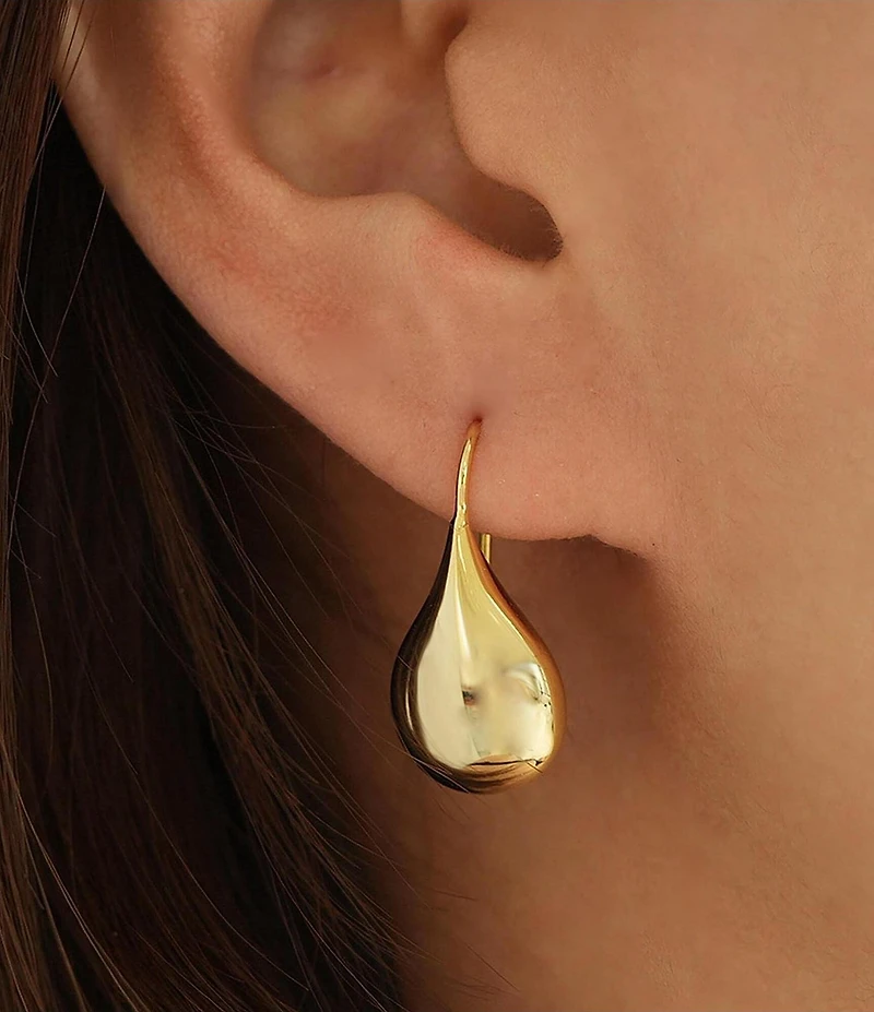 Argento Vivo Gold Small Puffy Sculptural Drop Earrings