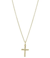 Argento Vivo Hammered Cross Short Pendant Sterling Silver Necklace