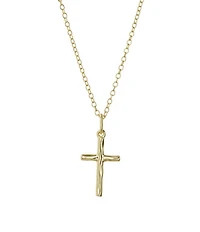 Argento Vivo Hammered Cross Short Pendant Sterling Silver Necklace
