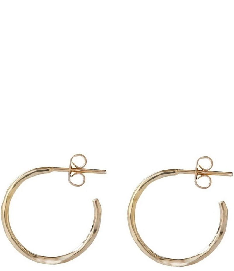 Argento Vivo Hammered Medium Hoop Earrings
