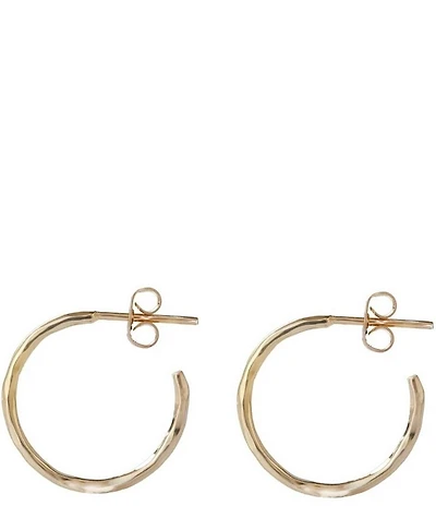 Argento Vivo Hammered Medium Hoop Earrings