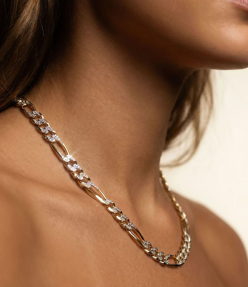 Argento Vivo Large Pave Figaro Chain Necklace
