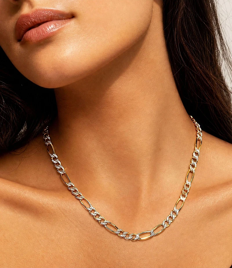 Argento Vivo Large Pave Figaro Chain Necklace