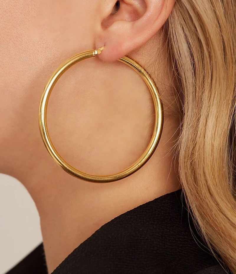 Argento Vivo Large Tubular Hoop Earrings