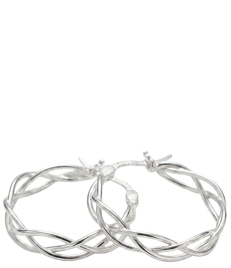 Argento Vivo Marquis Station Sterling Silver Hoop Earrings