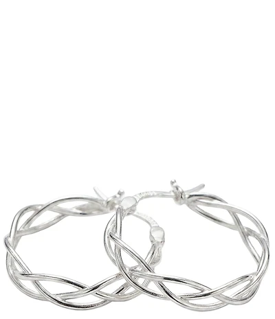 Argento Vivo Marquis Station Sterling Silver Hoop Earrings