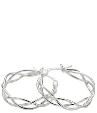Argento Vivo Marquis Station Sterling Silver Hoop Earrings
