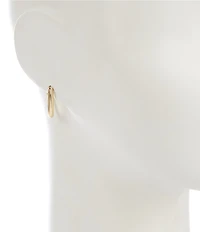 Argento Vivo Medium Oblong Hoop Earrings