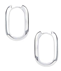 Argento Vivo Medium Oblong Hoop Earrings