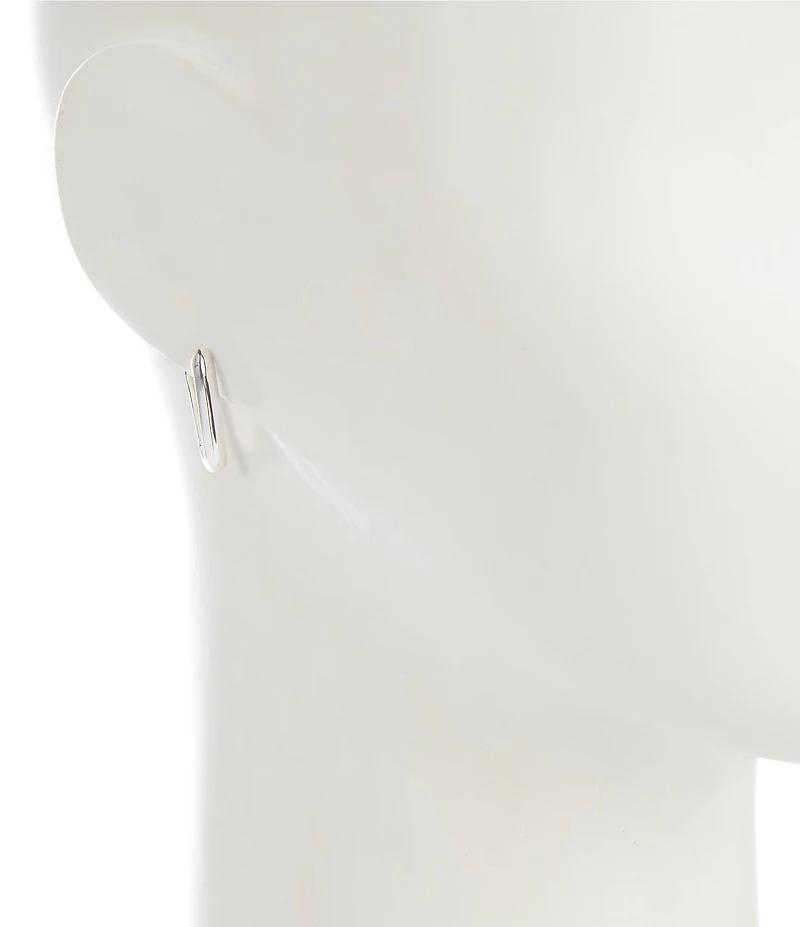 Argento Vivo Medium Oblong Hoop Earrings