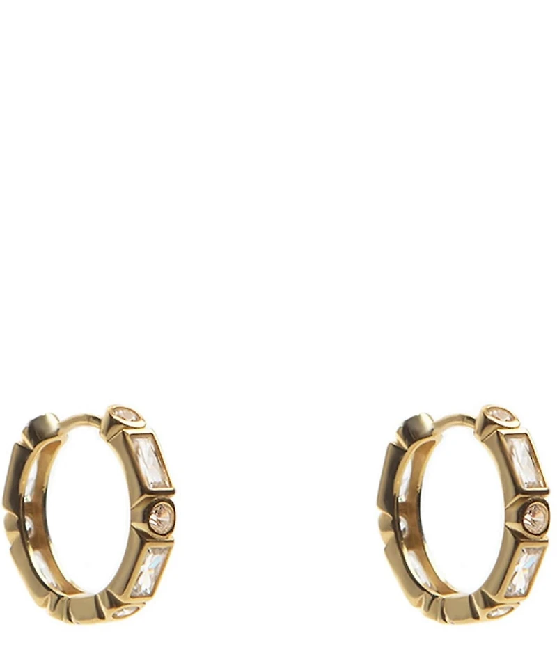 Argento Vivo Multi CZ Detailed Hoop Earrings