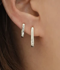 Argento Vivo Oblong Hoop Earring Set
