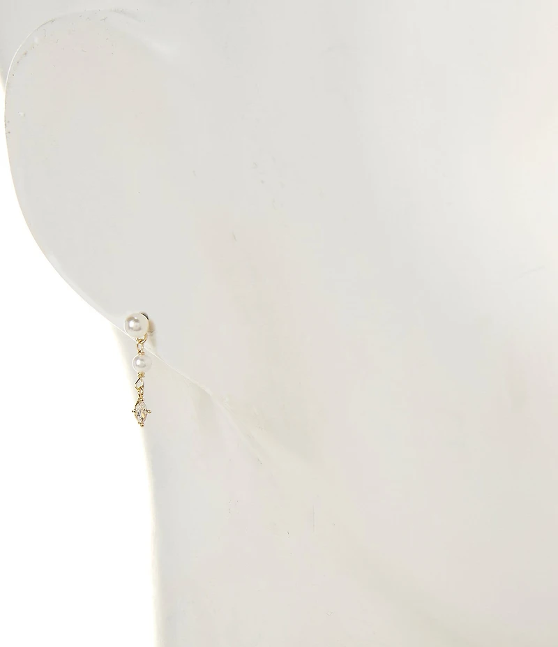Argento Vivo Pearl Chain Drop Earrings