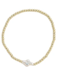 Argento Vivo Pearl Cross Beaded Stretch Bracelet