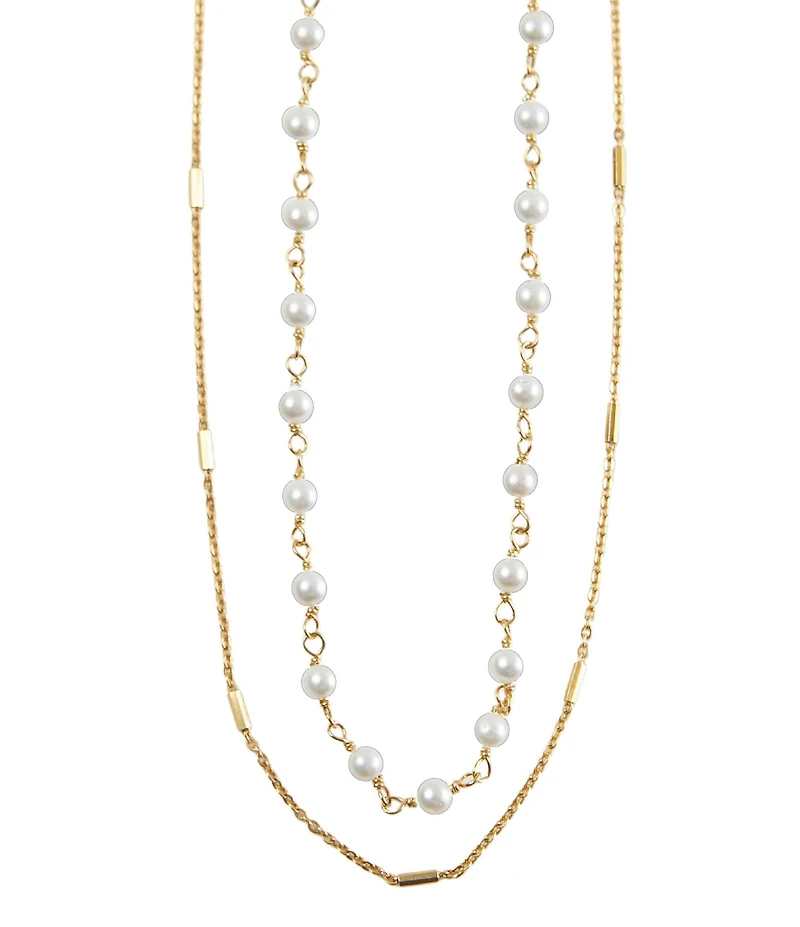Argento Vivo Pearl Double Chain Short Multi-Strand Necklace