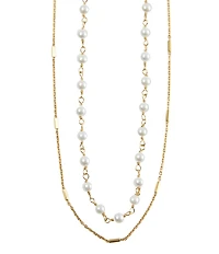 Argento Vivo Pearl Double Chain Short Multi-Strand Necklace