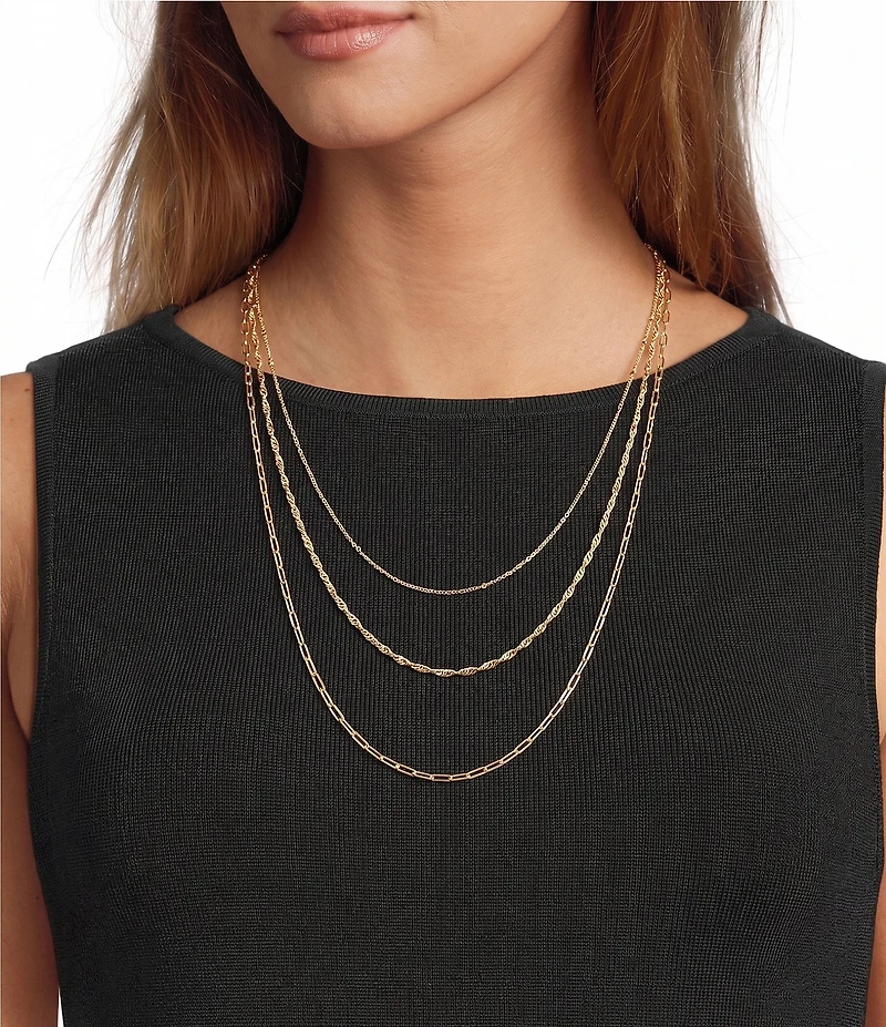 Argento Vivo Pre Layered Short Multi-Strand Chain Necklace
