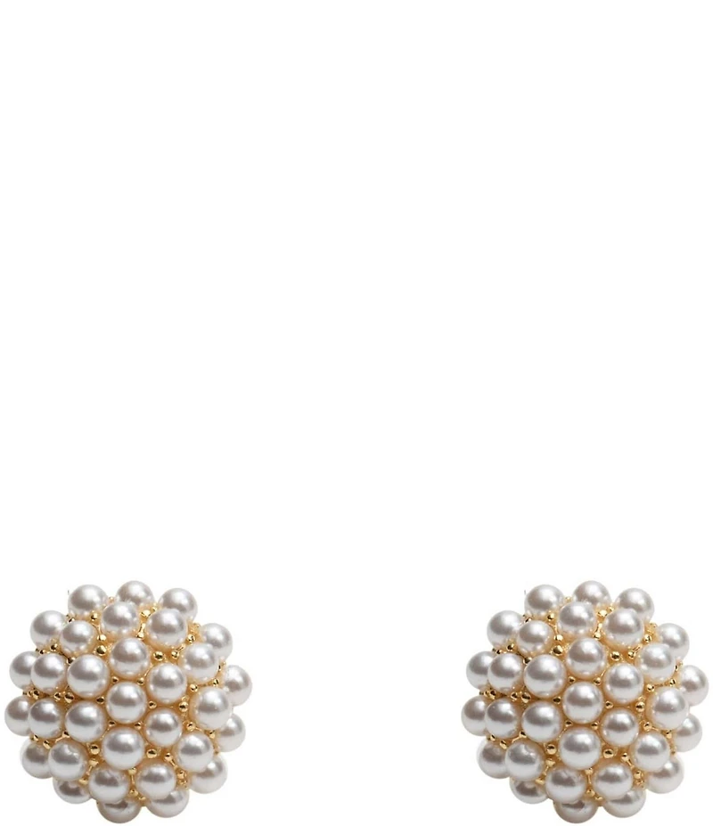 Argento Vivo Round Pearl Burst Stud Earrings