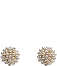 Argento Vivo Round Pearl Burst Stud Earrings