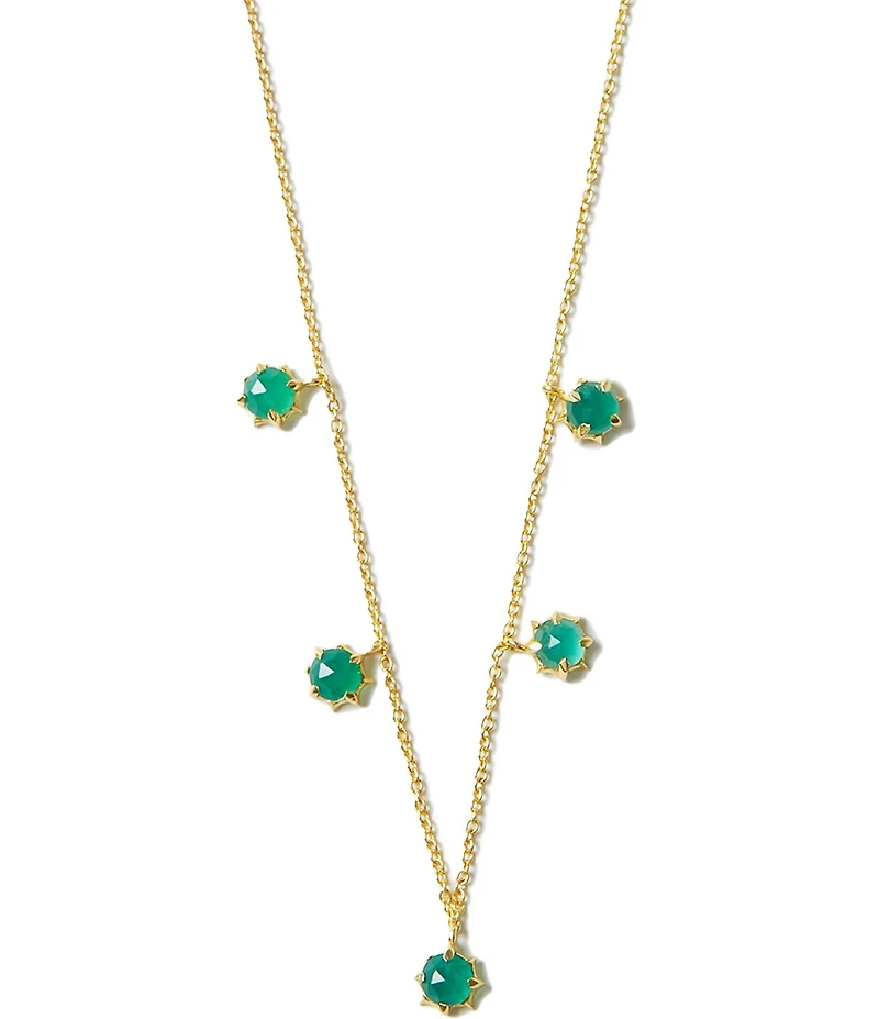 Argento Vivo Shaky Green Onyx Collar Necklace
