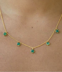 Argento Vivo Shaky Green Onyx Collar Necklace