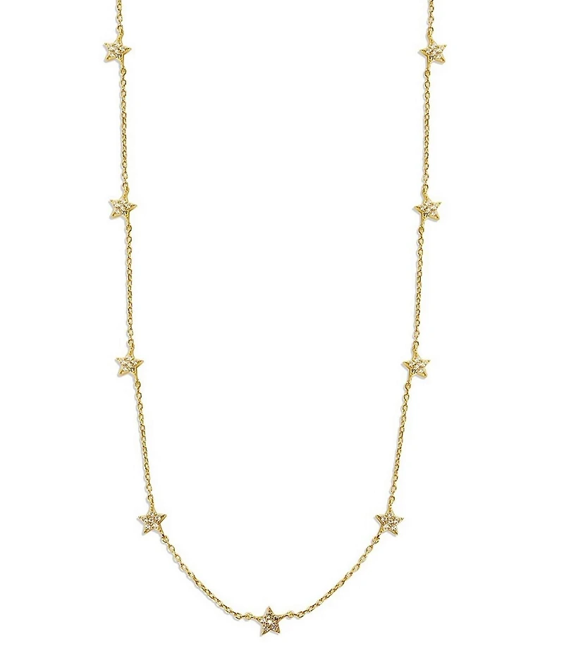 Argento Vivo Crystal Sterling Silver Pave Star Choker Necklace