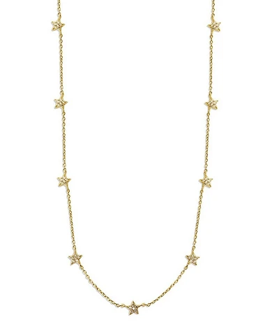 Argento Vivo Crystal Sterling Silver Pave Star Choker Necklace