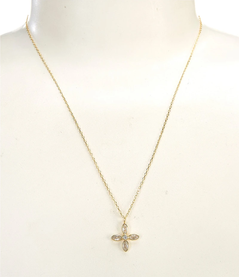 Argento Vivo Teardrop Cross Short Pendant Necklace
