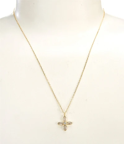Argento Vivo Teardrop Cross Short Pendant Necklace