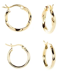 Argento Vivo Textured Hoop Earring Set