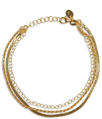 Argento Vivo Triple Chain Line Bracelet