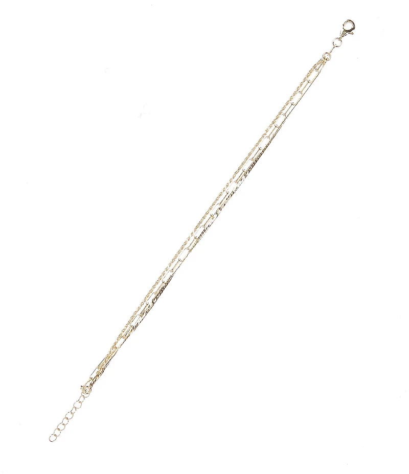 Argento Vivo Triple Chain Line Bracelet