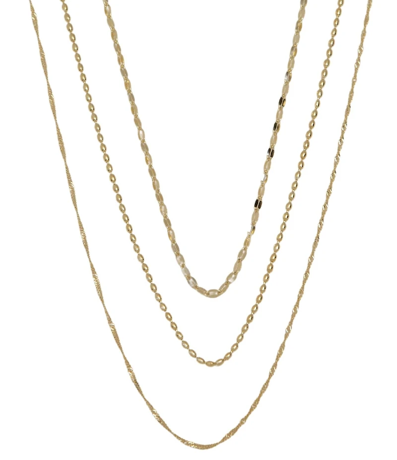Argento Vivo Triple Layer Chain Short Multi Strand Necklace