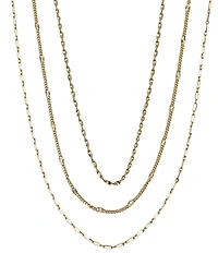 Argento Vivo Triple Layer Paperclip Chain Short Multi Strand Necklace