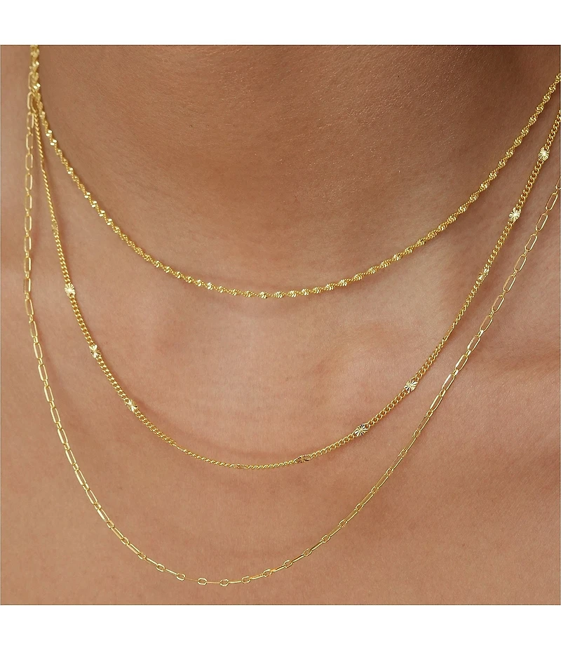Argento Vivo Triple Layer Paperclip Chain Short Multi Strand Necklace