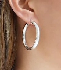 Argento Vivo Tube Hoop Earrings